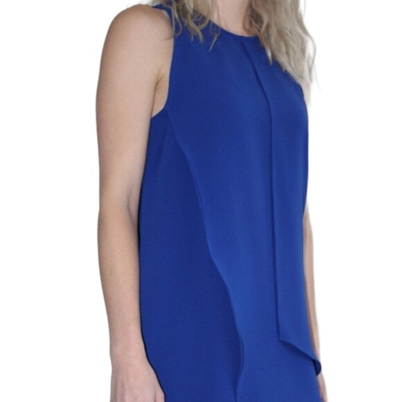 FIFTEEN TWENTY Dress Shift Wrap Blue‎ Sleeveless Short Open Back Flowy S - Picture 2 of 16
